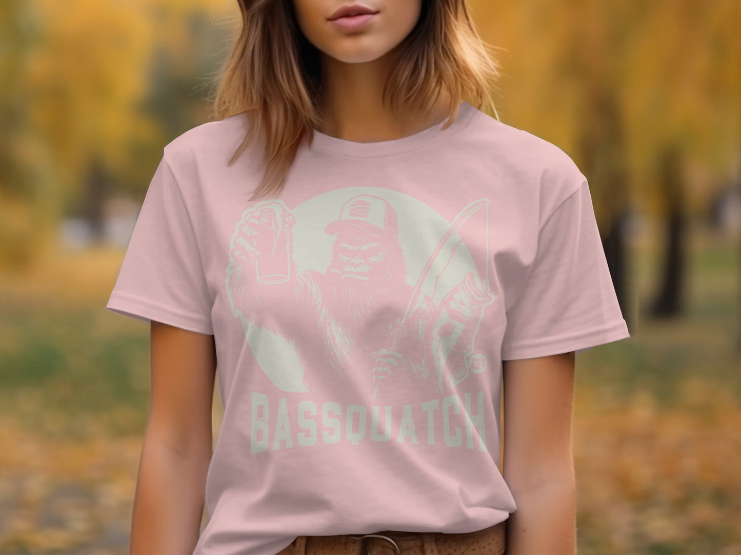 Bassquatch Graphic Tee Woman's T-Shirt Unique Fashionable Product