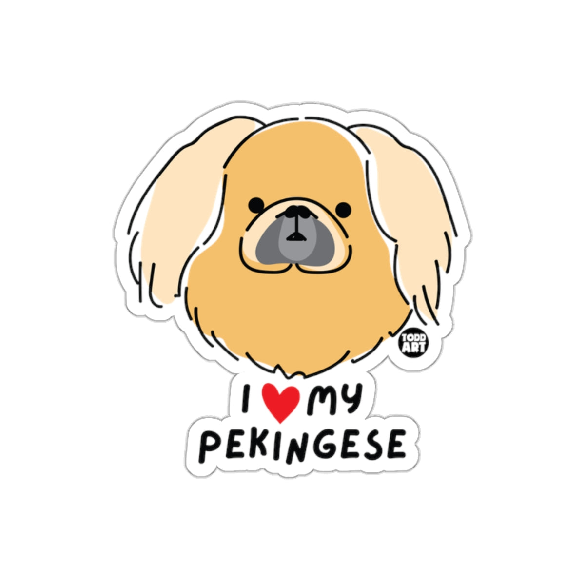 I Love My Pekingese Cute Dog Sticker for Pet Owners