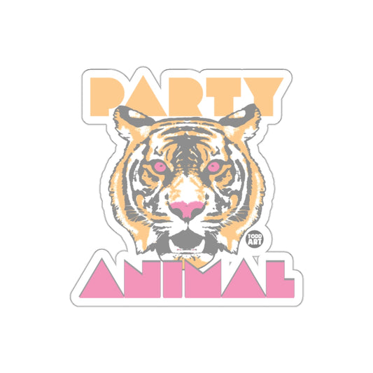 Party Animal Tiger Artwork Sticker for Fun Decor