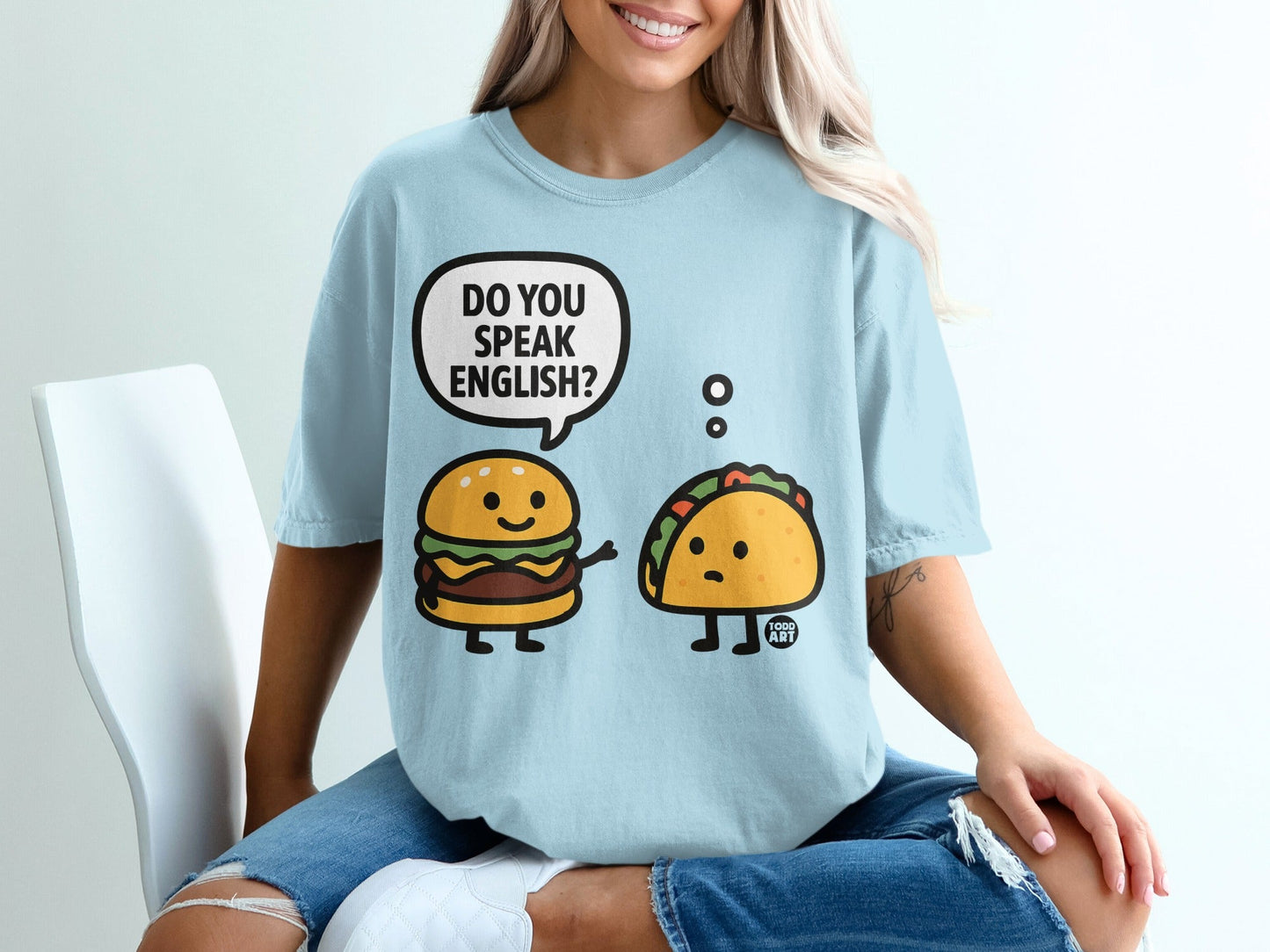 Do You Speak English Burger and Taco Graphic T-shirt