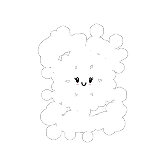 Cute Smiling Snowflake Character Sticker