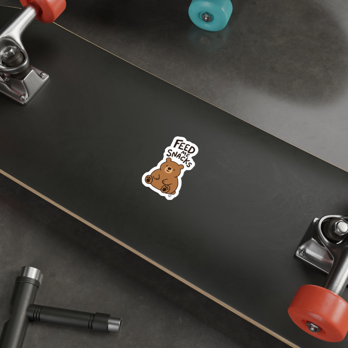 Cute Bear 'Feed Me Snacks' Vinyl Sticker