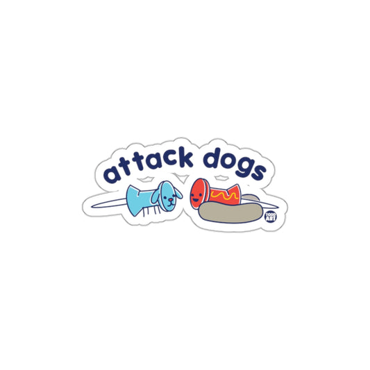 Attack Dogs Funny Hot Dog Illustration Sticker