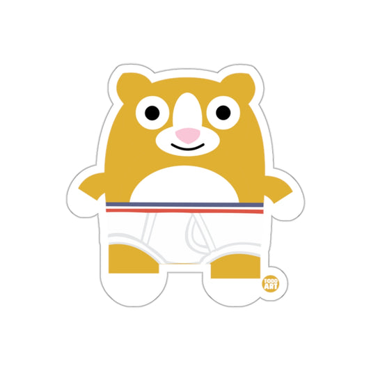 Cute Cartoon Bear with Striped Underwear Sticker