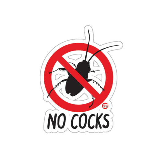 Funny No Cocks Sign Insect Prohibition Sticker