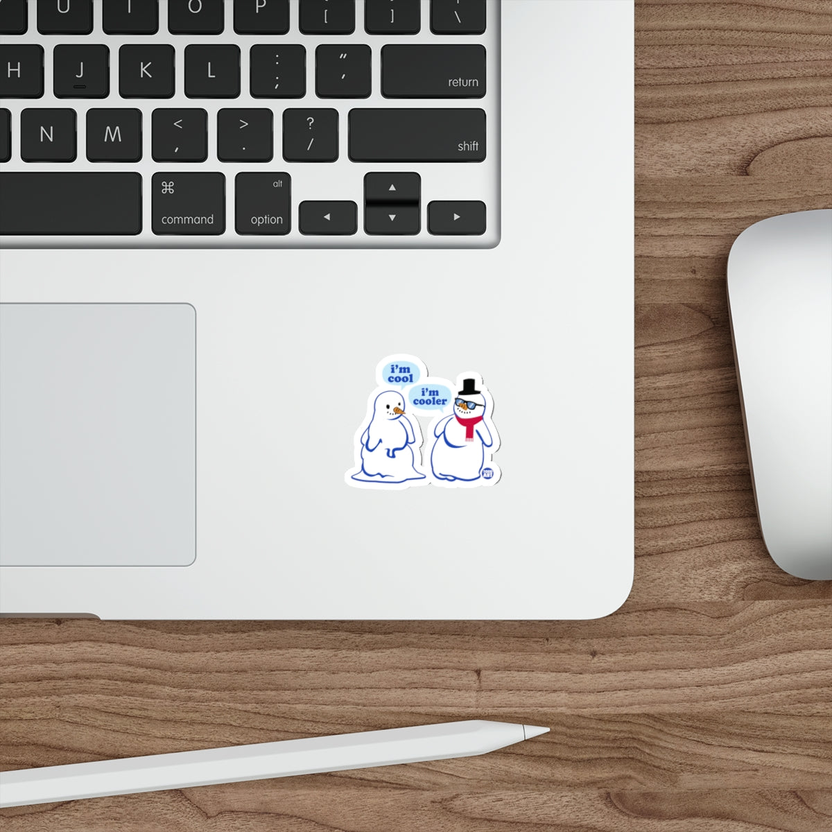 I'm Cool I'm Cooler Fun Snowman Sticker Product