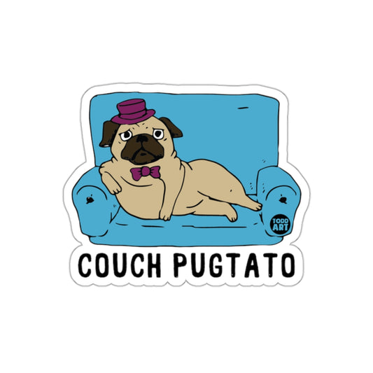 Couch Pugtato Funny Pug on Sofa Sticker Product
