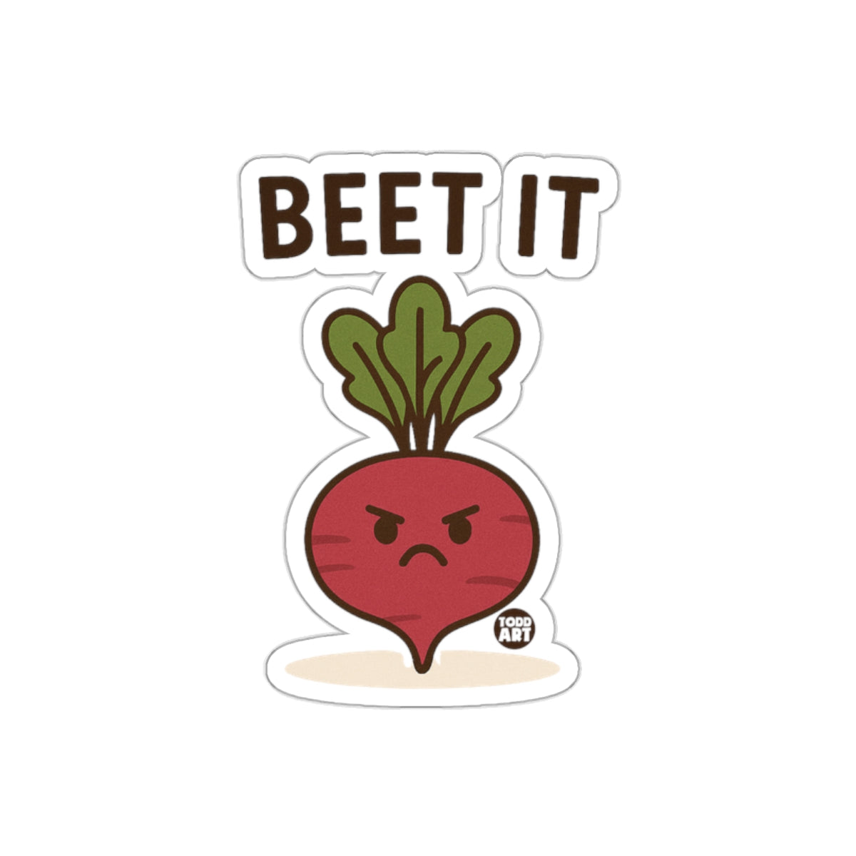 Beet It Angry Beetroot Graphic Sticker for Laptops