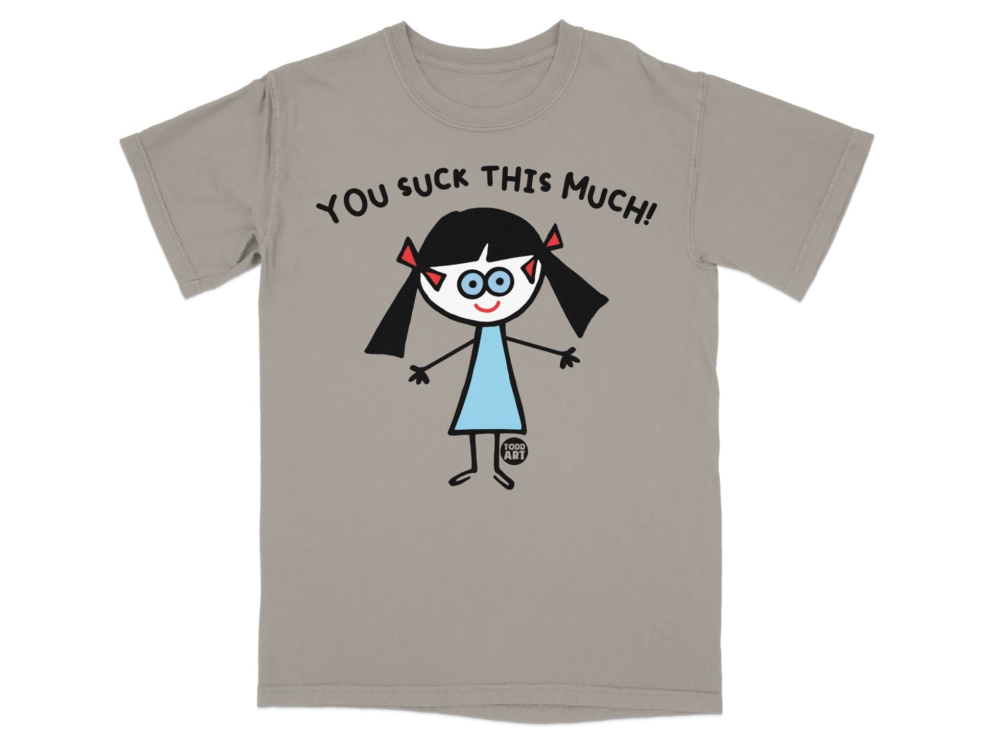 You Suck This Much Graphic T-Shirt with Cartoon Design