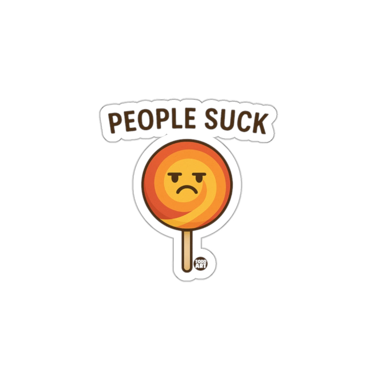 People Suck Sad Smiley Face Sticker Product