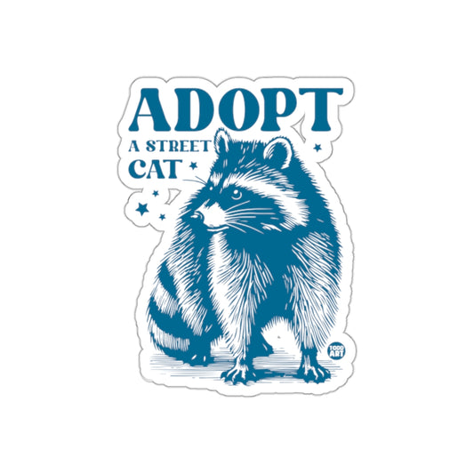 Adopt A Street Cat Raccoon Animal Design Funny Stickers