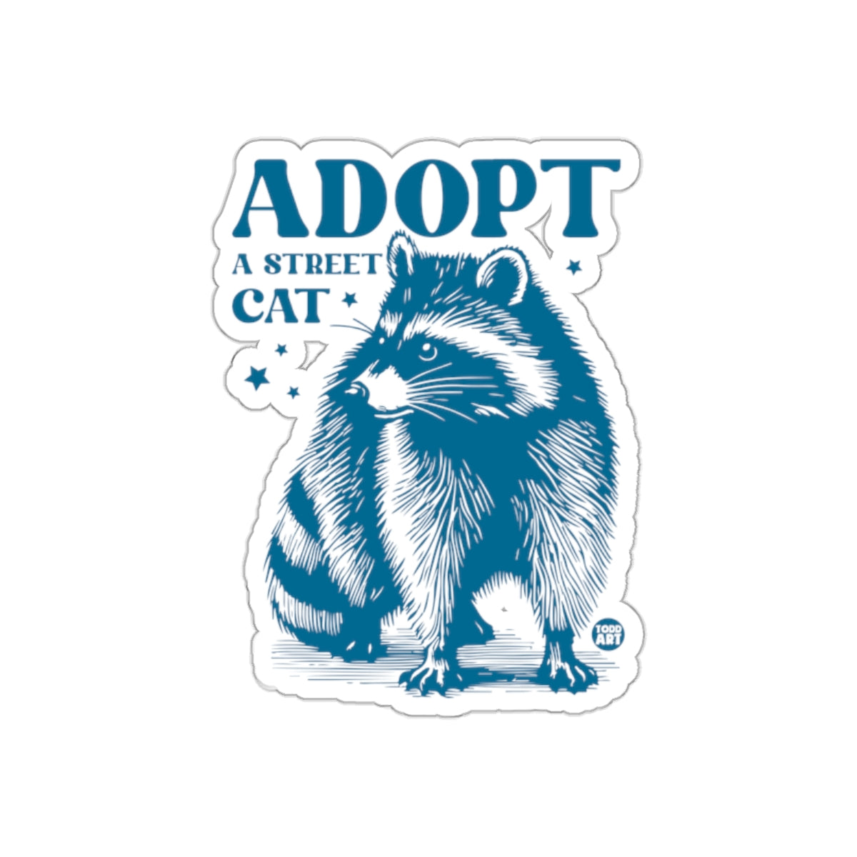 Adopt A Street Cat Raccoon Animal Design Funny sticker