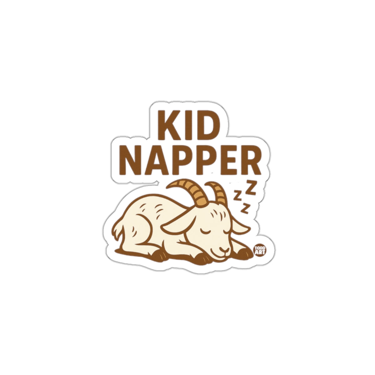 Kid Napper Goat Illustration Sticker Design