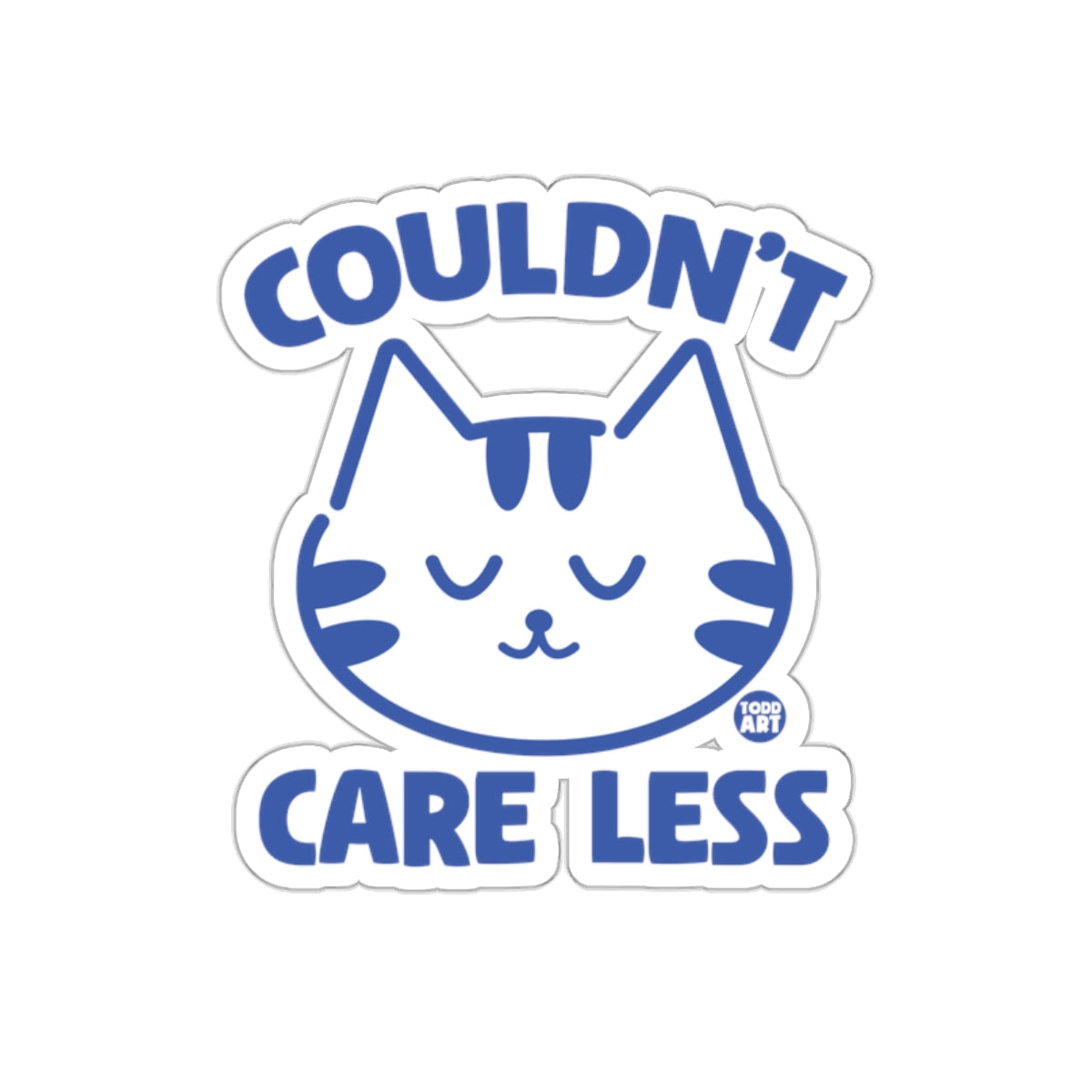 Couldn't Care Less Cute Cat Illustration Art Stickers