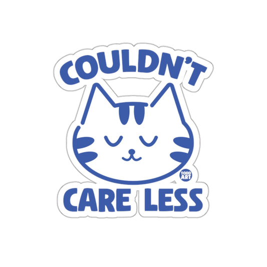 Couldn't Care Less Cute Cat Illustration Art Stickers