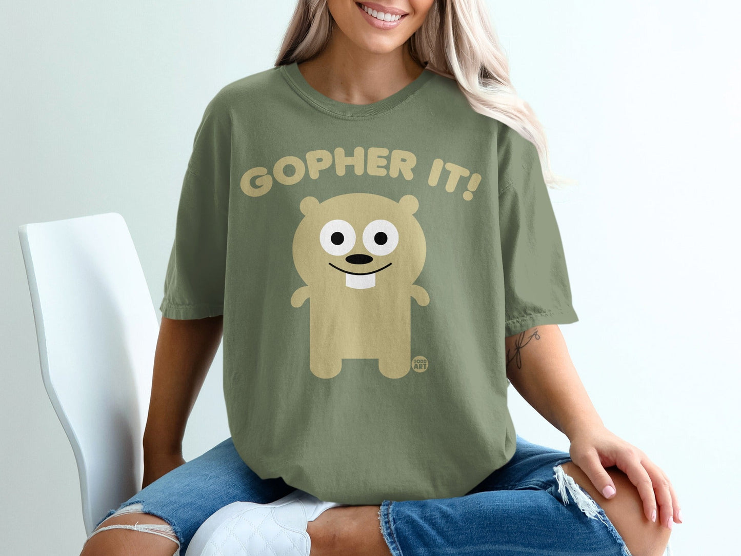 Cute Gopher It! Cartoon Character Graphic Tee Shirt