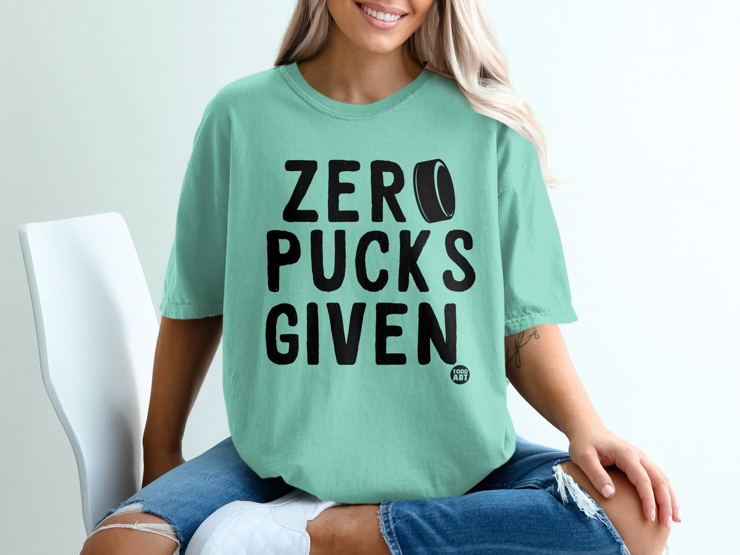 Zero Pucks Given T-Shirts, Funny Hockey Fan Tee, Sarcastic Ice Hockey Apparel, Game Day Shirt, Goalie Player Coach Gift, Humorous Puck
