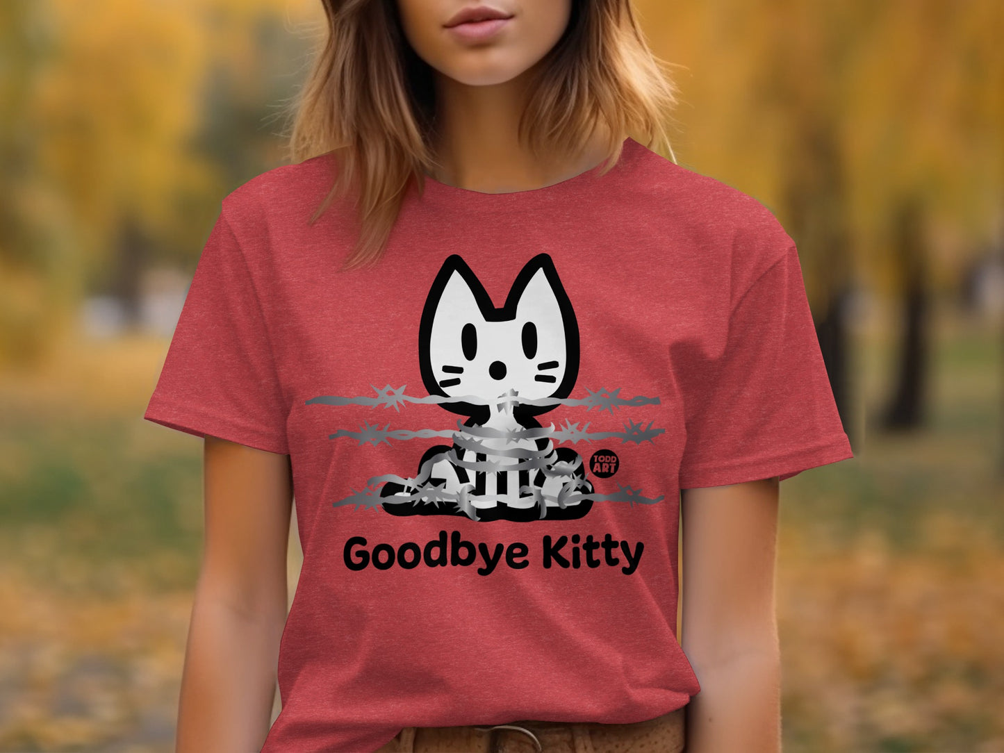 Goodbye Kitty Graphic T-shirt with Cat Design