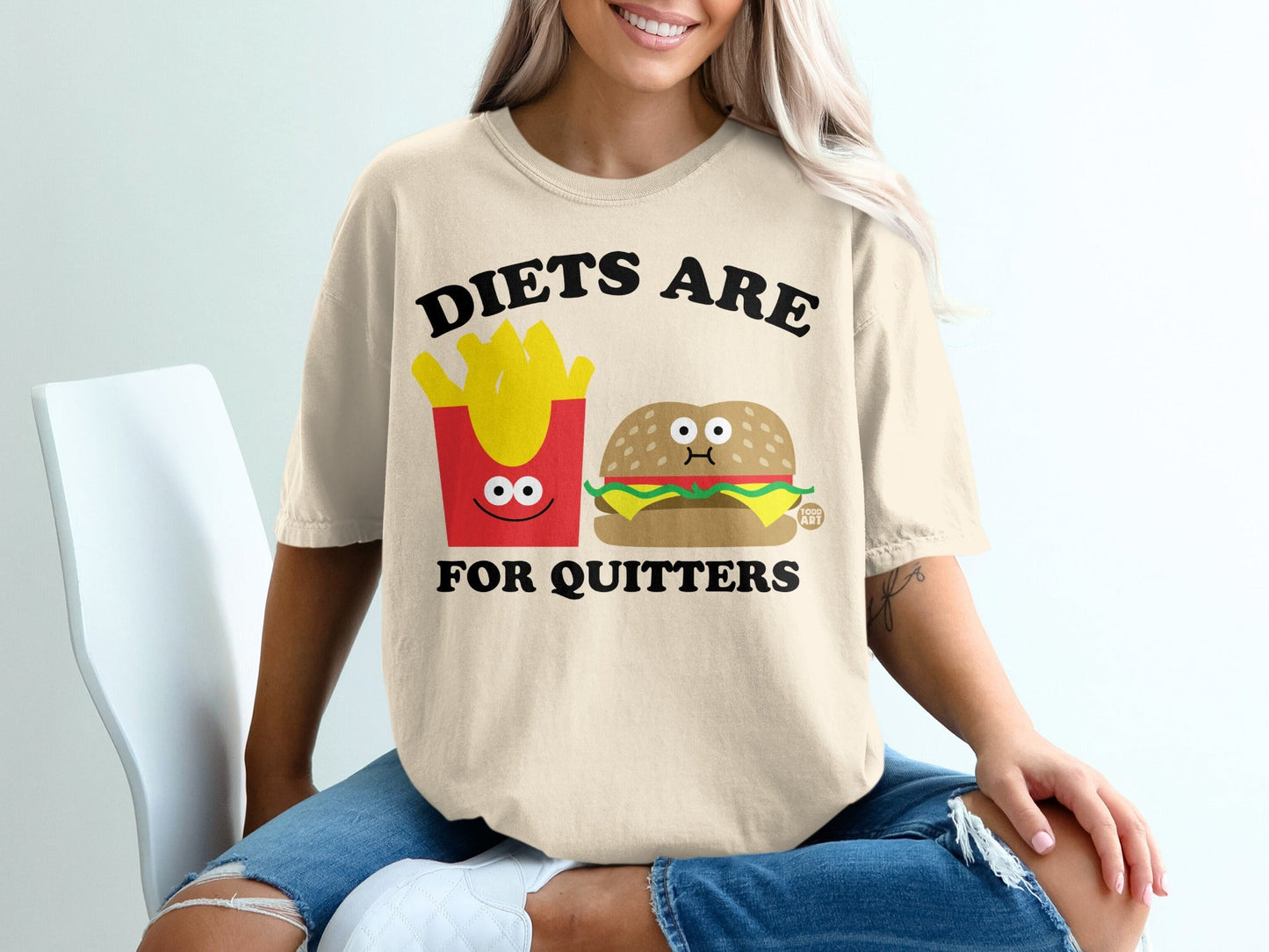 Diets Are For Quitters Funny Graphic Tee Shirt