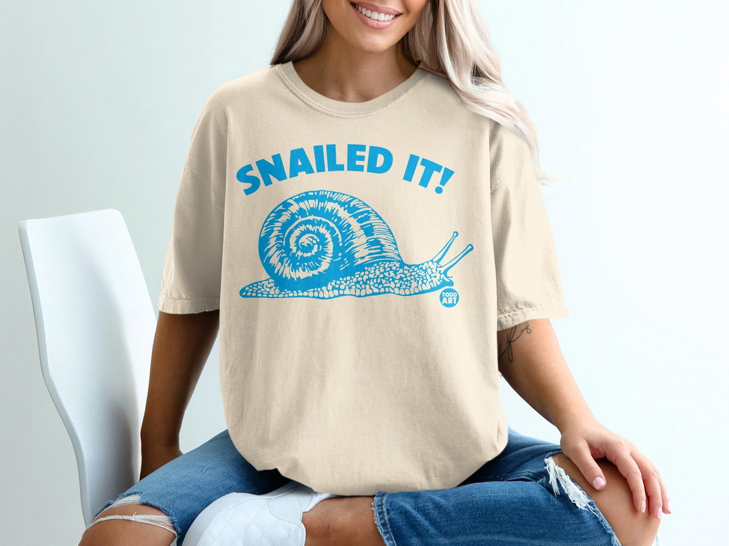 Snailed It Fun Snail Printed Graphic Tee Shirt