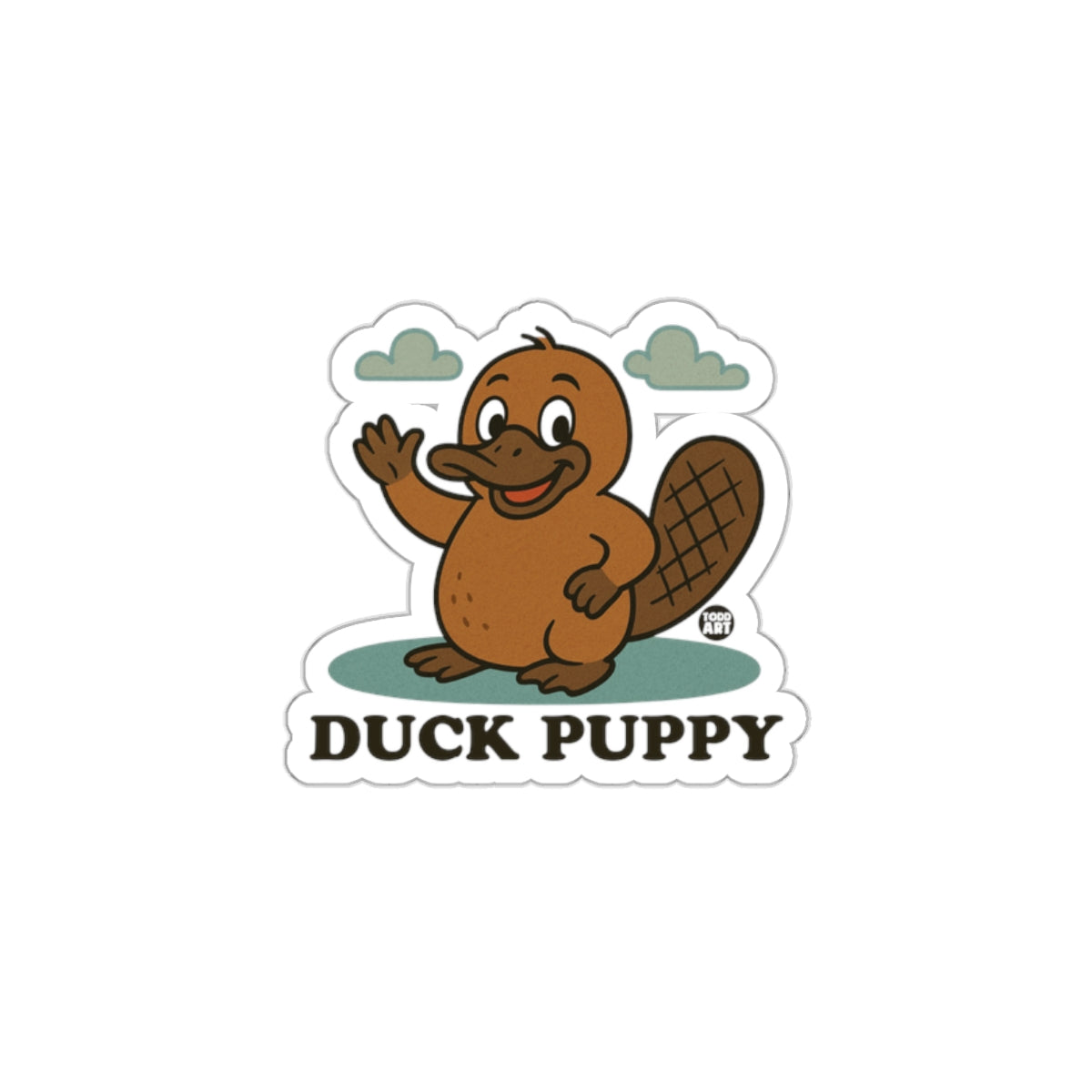 Duck Puppy Cartoon Character Sticker Product