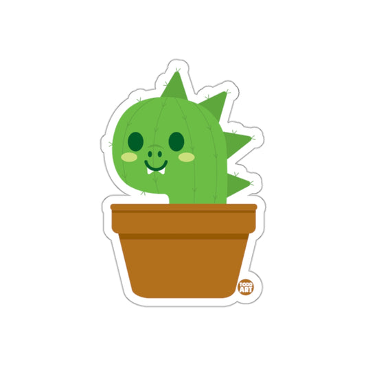 Cute Cartoon Cactus in Pot Sticker Green Plant Art