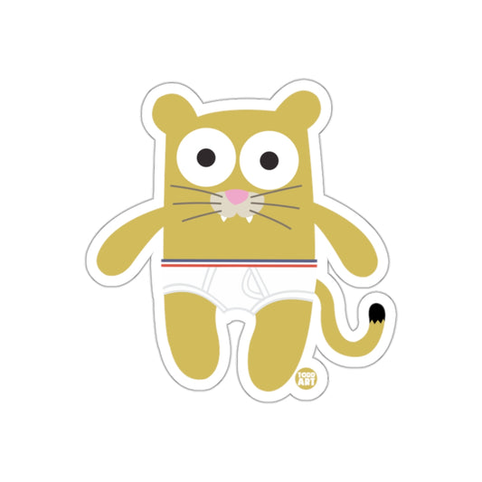 Cartoon Yellow Cat Character Art Sticker Design