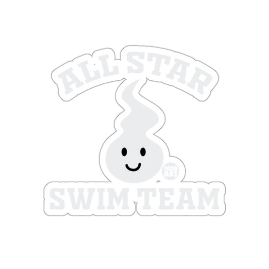 All Star Swim Team Sticker with Cute Face Todd Art Design