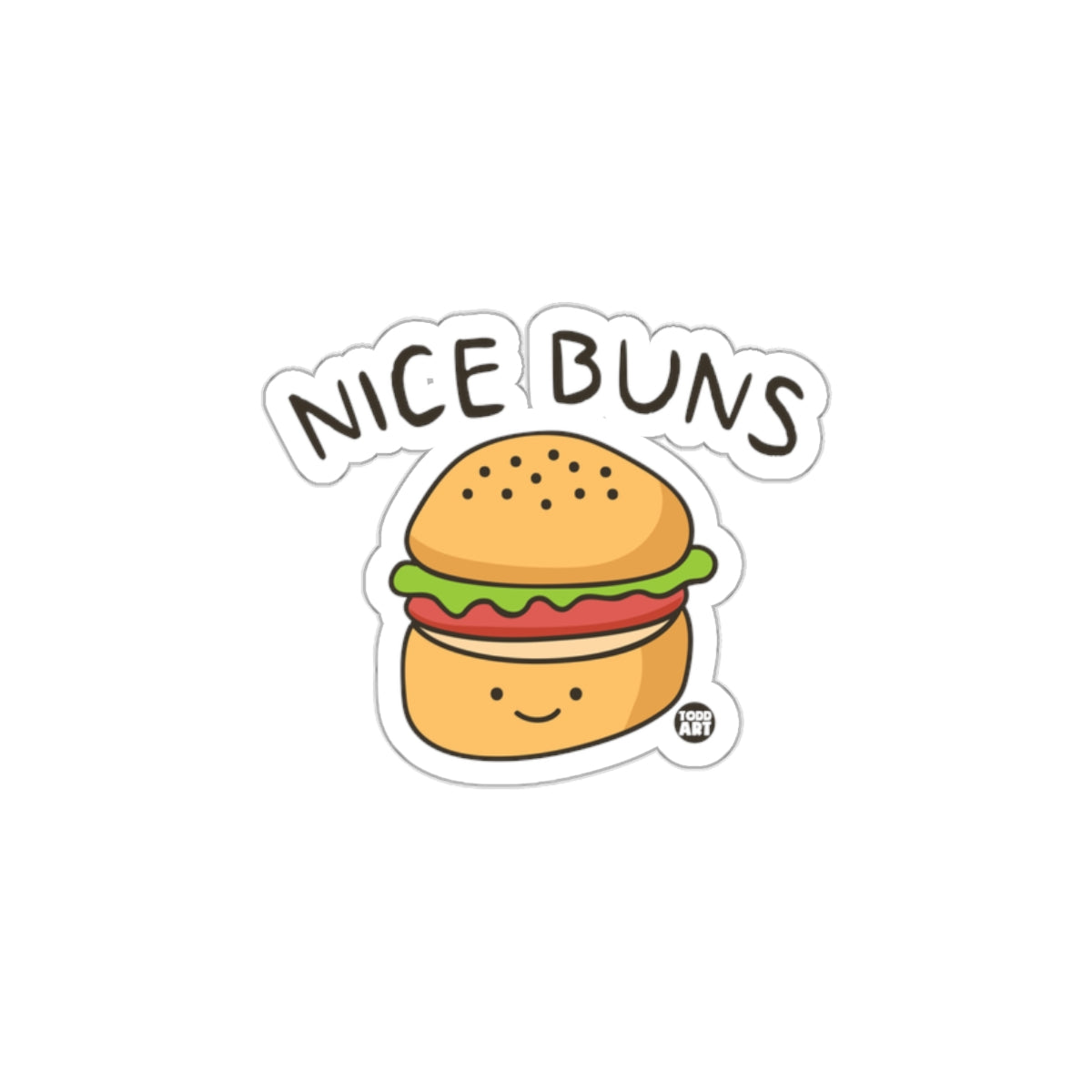 Nice Buns Cute Hamburger Art Sticker