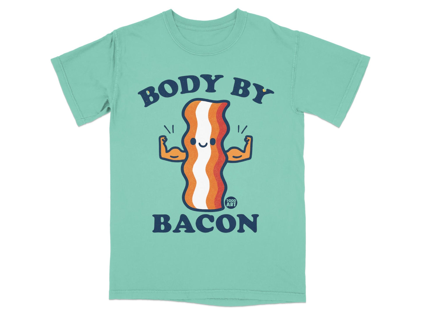 Body By Bacon Funny Graphic T-Shirt Retro Style Tee