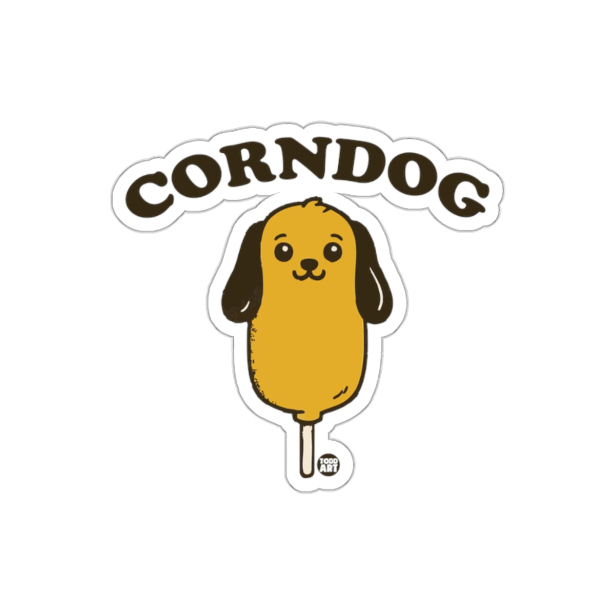 Cute Corndog Puppy Fun Sticker for Laptops and Notebooks