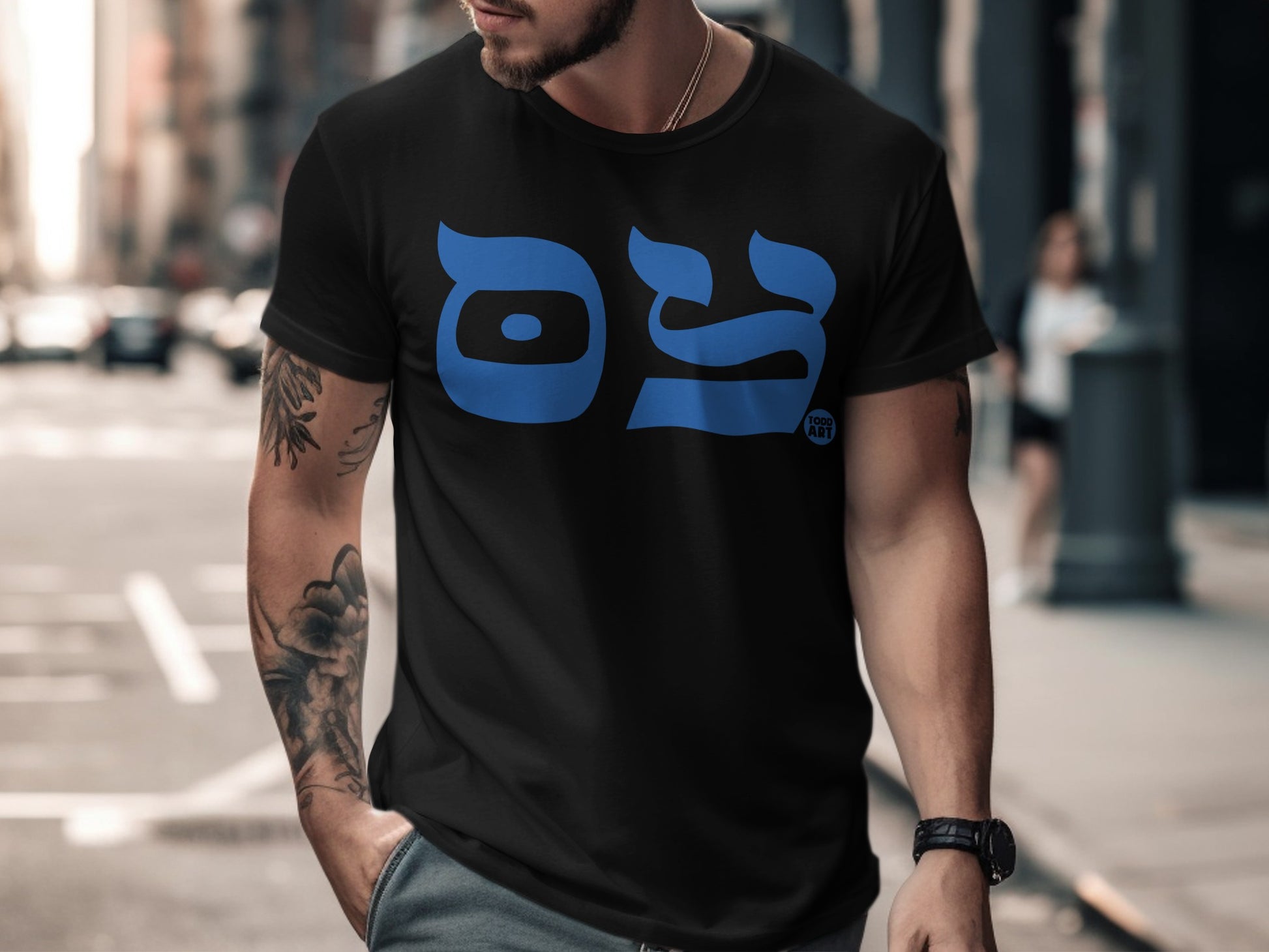 Bold Graphic Tee with Unique Lettering Design
