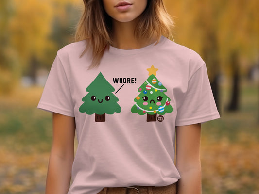 Cute Funny Christmas Tree Cartoon Graphic Tee