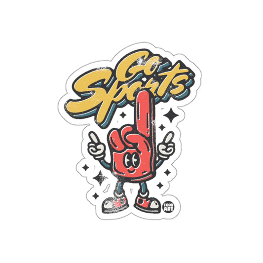 Retro Cartoon Go Sports Hand Design Todd Art Stickers