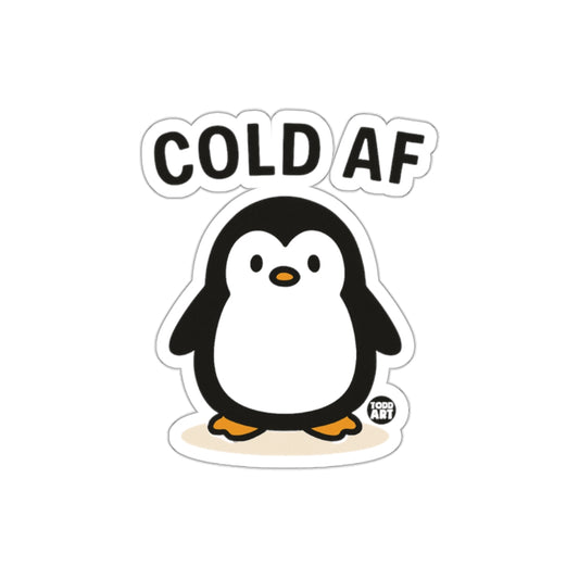 Penguin Cold AF Funny Winter Animal Illustration Stickers