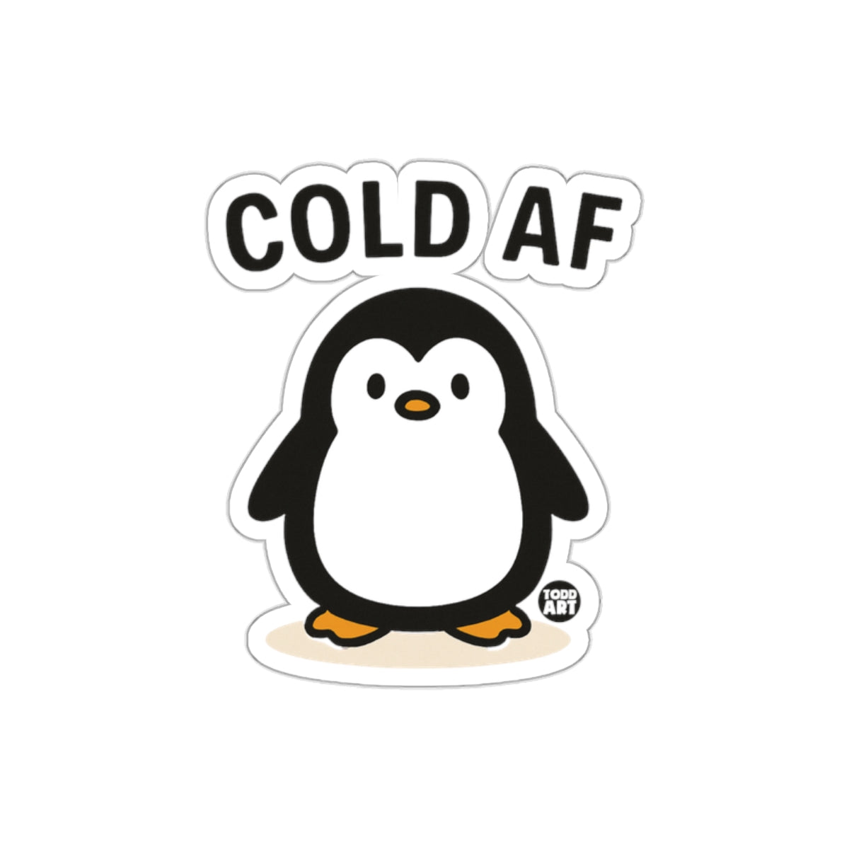 Penguin Cold AF Funny Winter Animal Illustration sticker