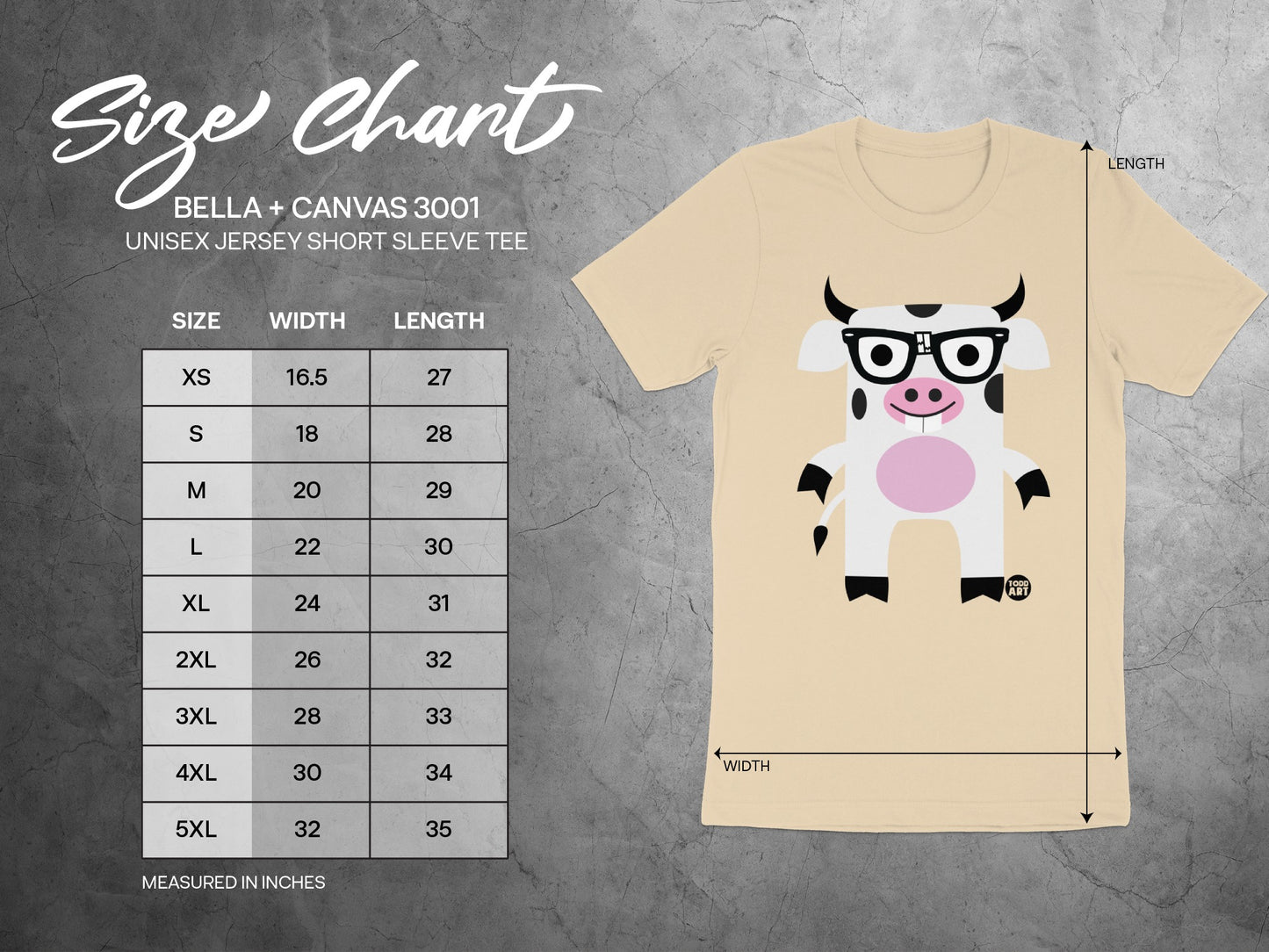 Cute Cow Graphic Bella Canvas Unisex Jersey Tee