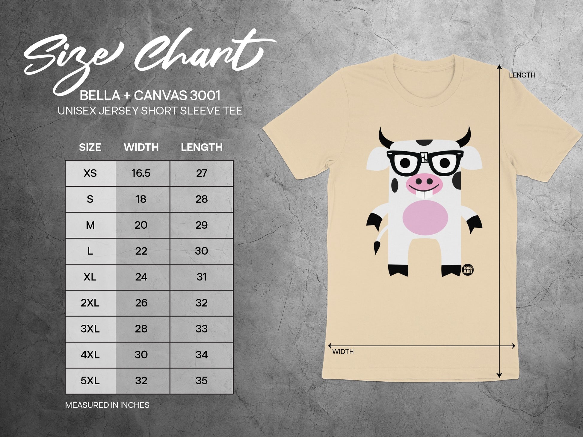 Cute Cow Graphic Bella Canvas Unisex Jersey Tee