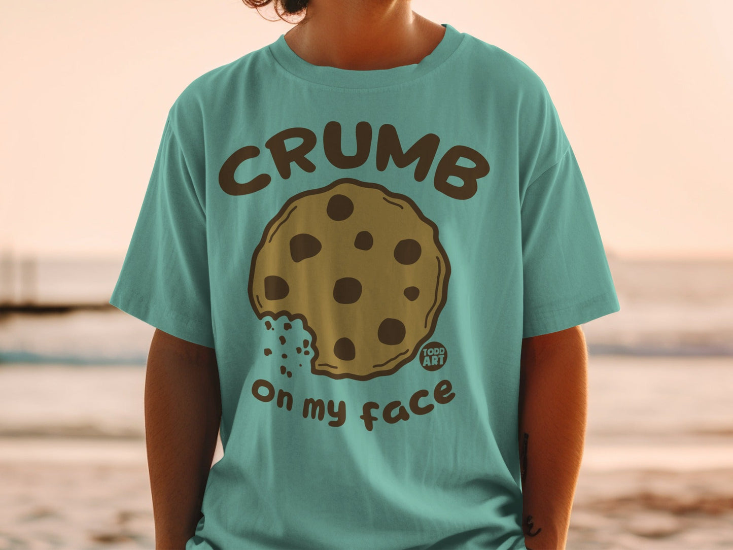 Crumb On My Face Cute Cookie Design T-shirt