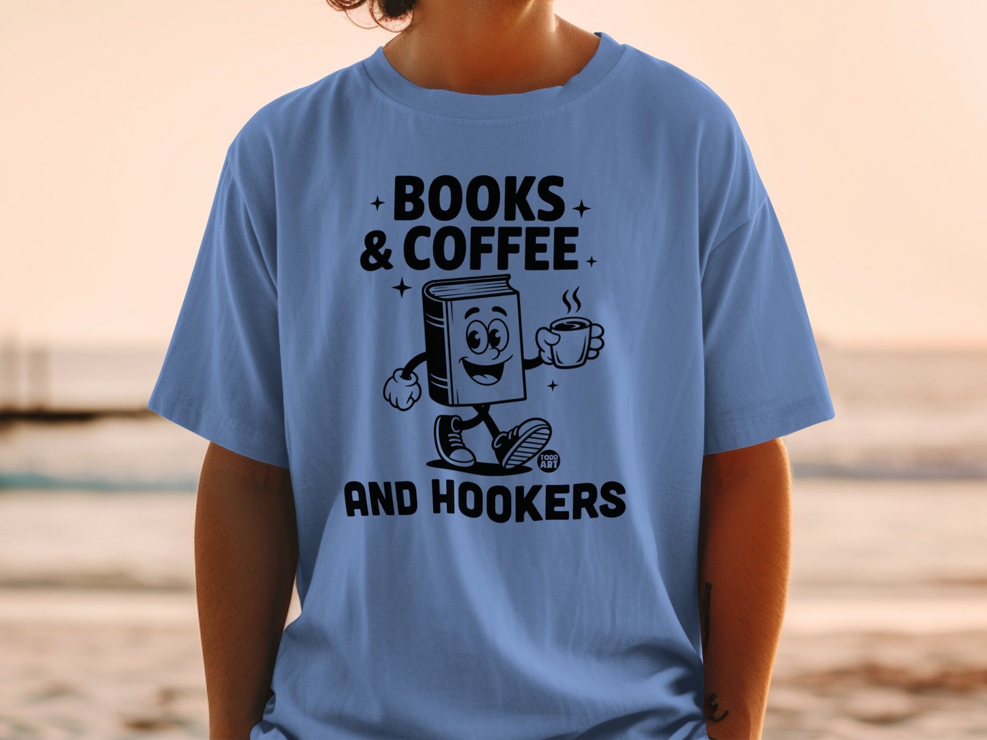 Books & Coffee and Hookers Graphic T-Shirt