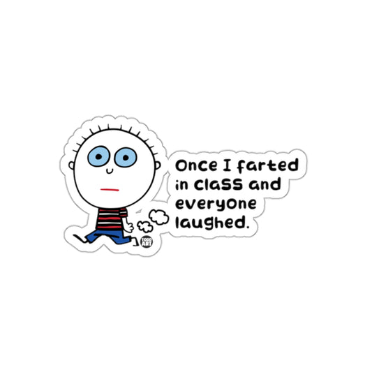 Funny Cartoon Once I Farted in Class Sticker