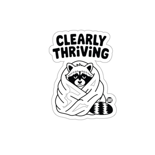 Clearly Thriving Raccoon Illustration Design Stickers