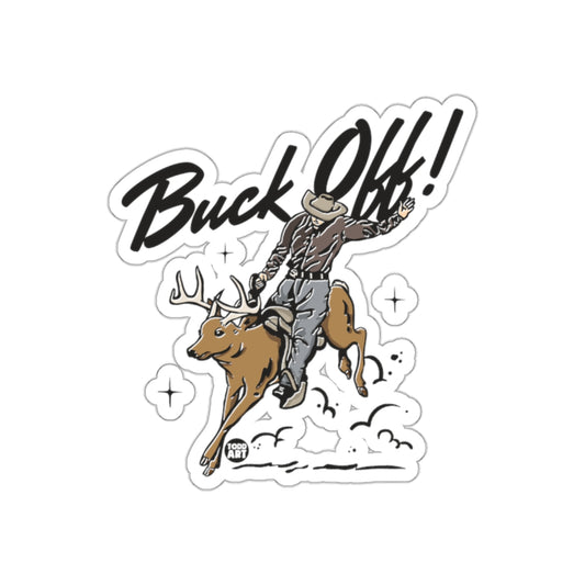 Buck Off! Funny Cowboy Riding Deer Sticker