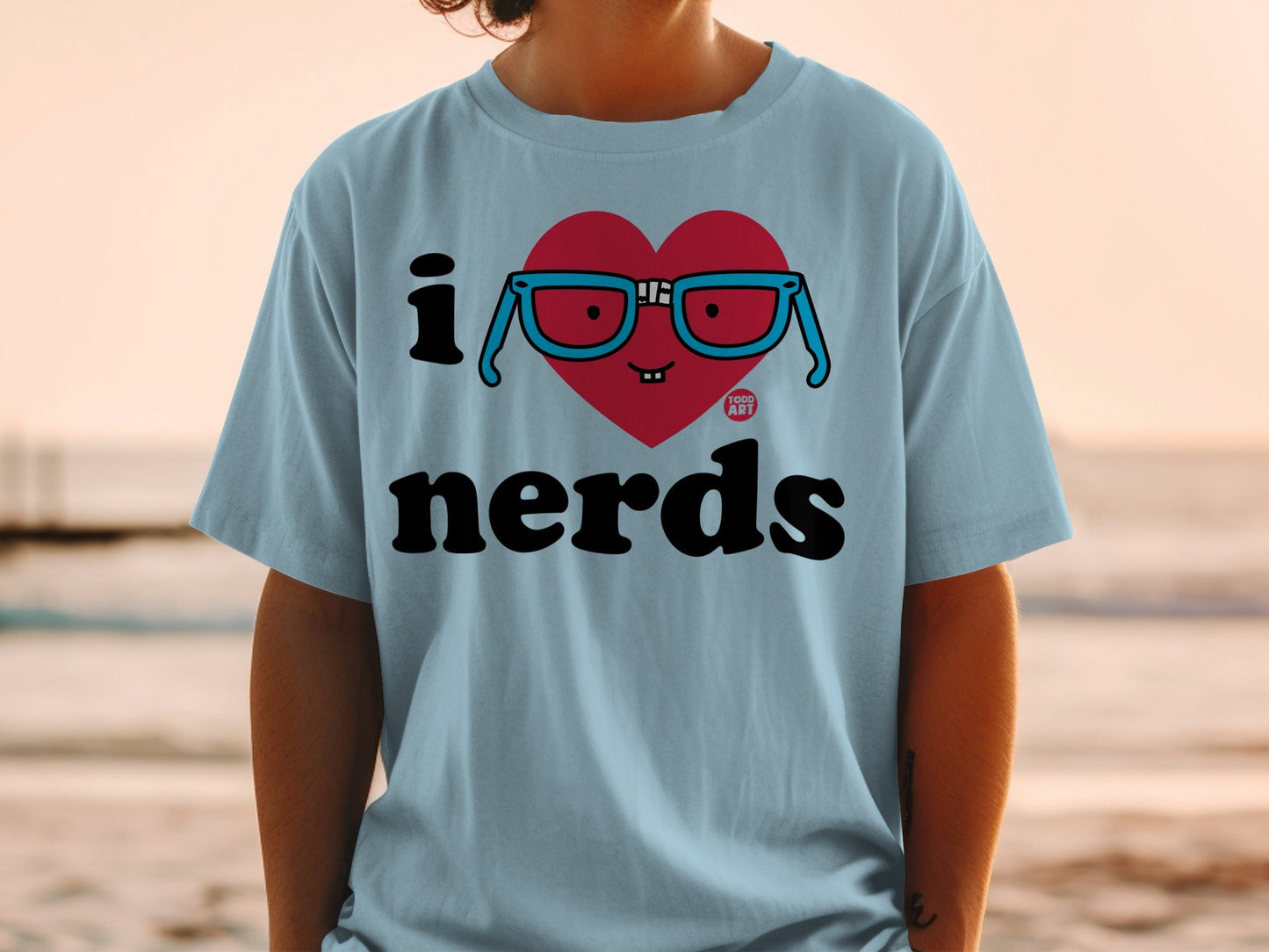 I Love Nerds Graphic Tee Shirt Fun Design