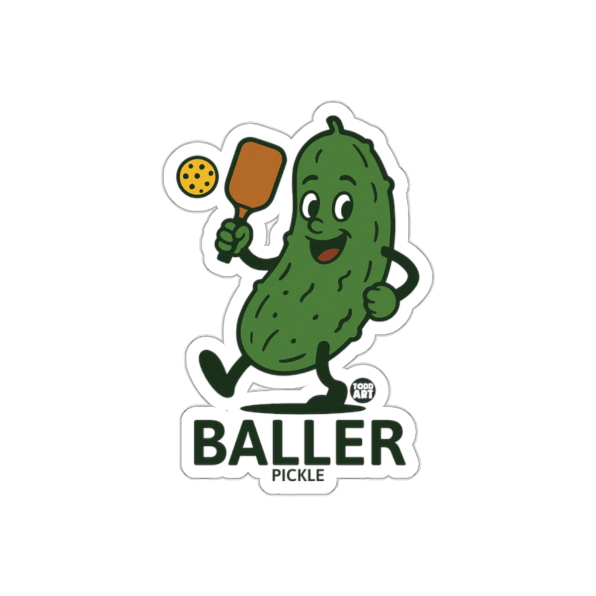 Baller Pickle With Paddle Todd Art Cartoon Image Stickers