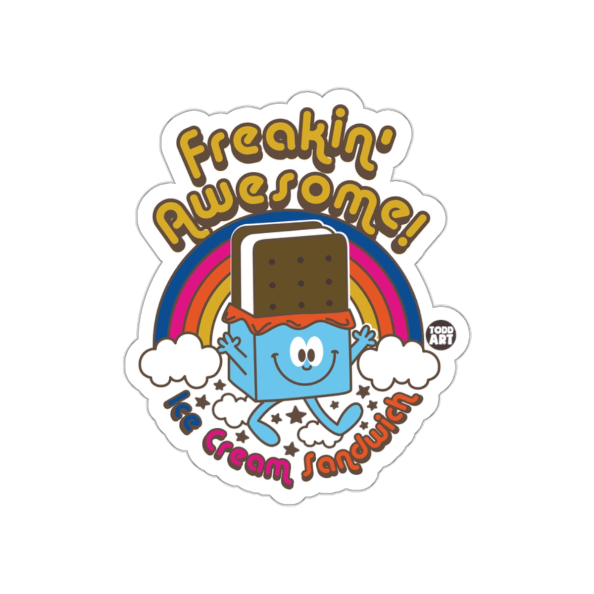 Freakin' Awesome Ice Cream Sandwich Sticker