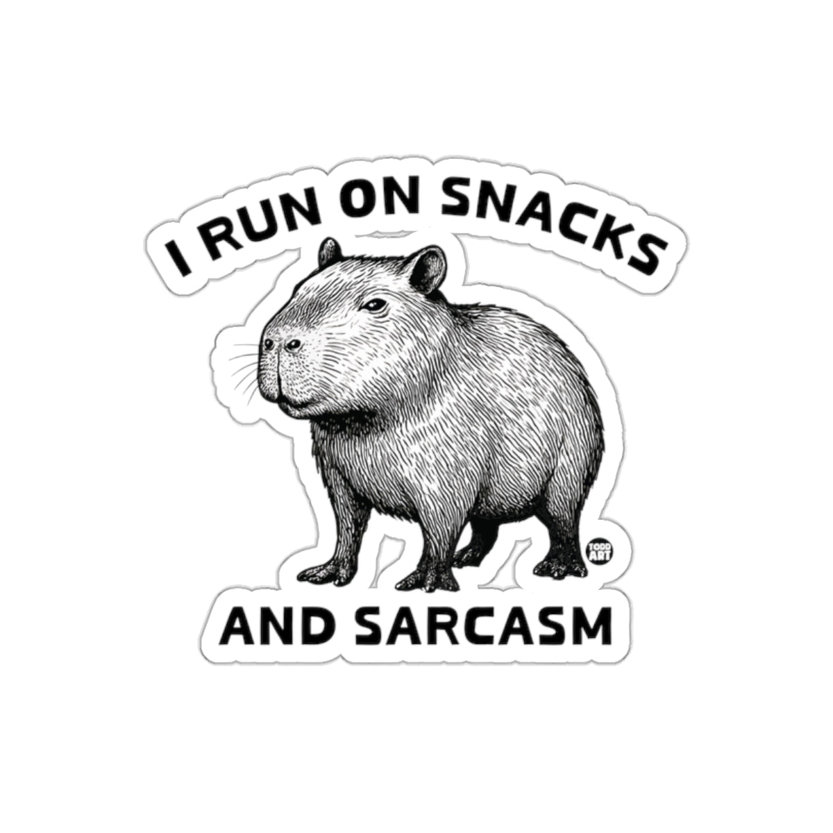 I Run On Snacks And Sarcasm Sticker Product