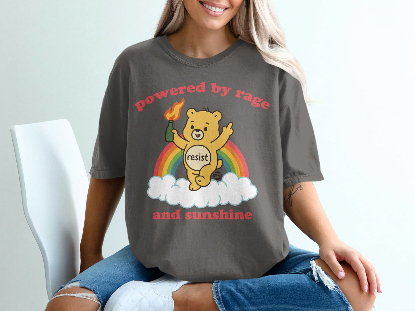 Powered by Rage and Sunshine Resist Bear Shirt