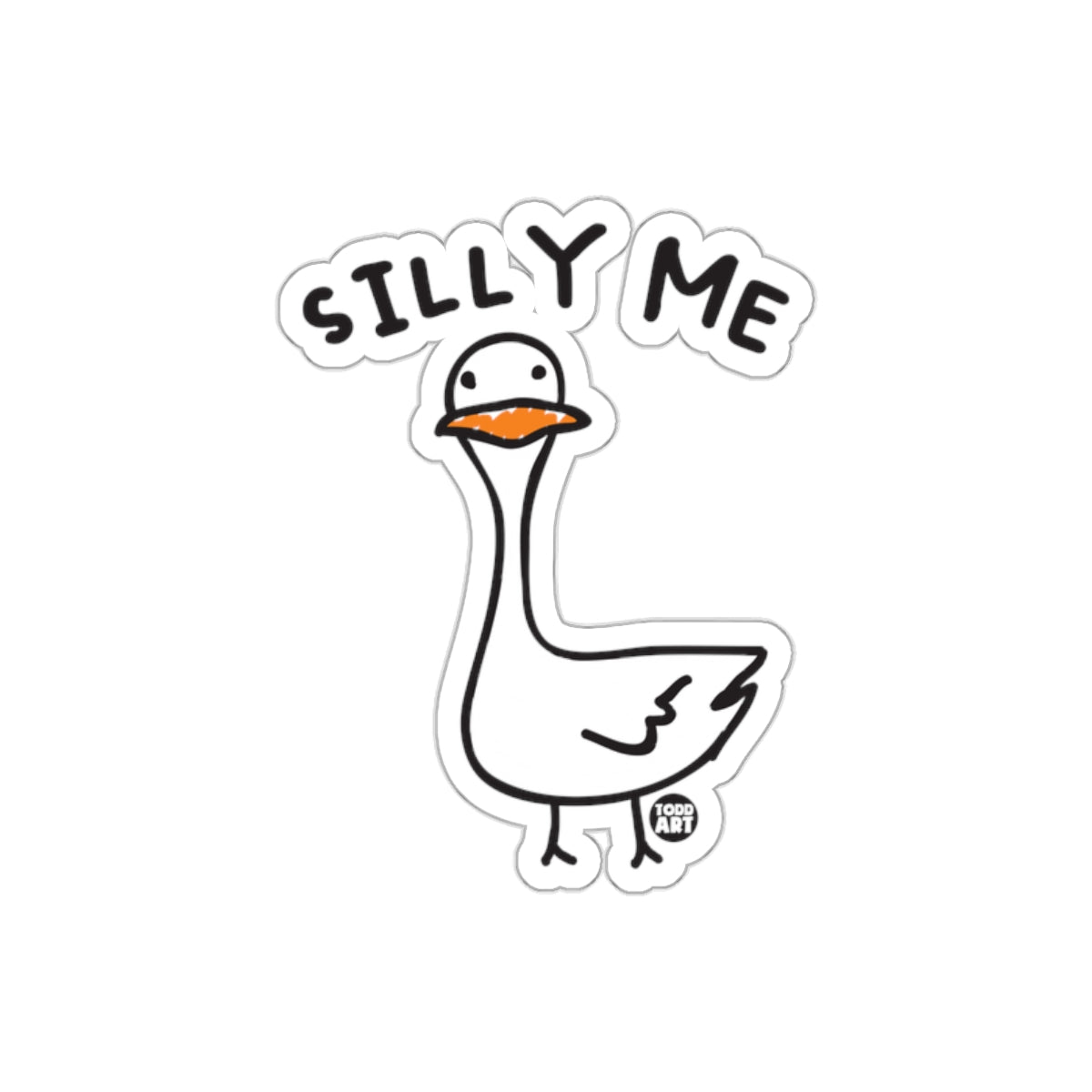 Silly Me Duck with Smiling Face Design Sticker