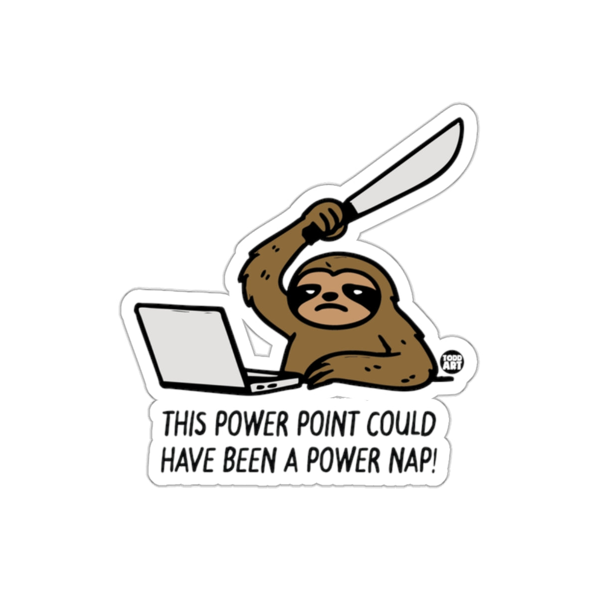Sloth With a Machete Power Point Power Nap Design Stickers